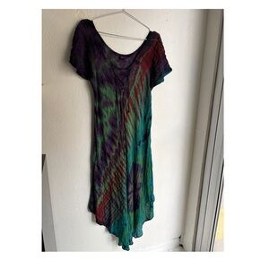 Festival/Fairy Core/Boho Semi Sheer Tie Dye Dress